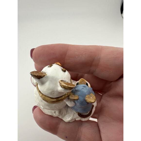 Wee Forest Folk "Snowman and Friend" M-084 AP 1982 Blue Snow Suit - Picture 6 of 10